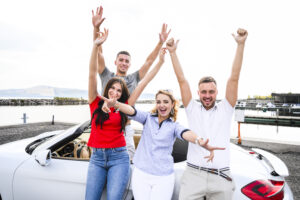 Celebrating with a car